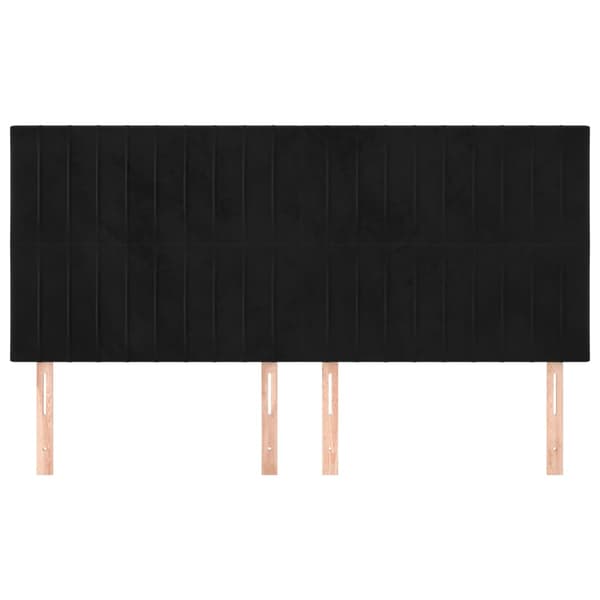 Sänggavel svart 160x5x118/128 cm sammet