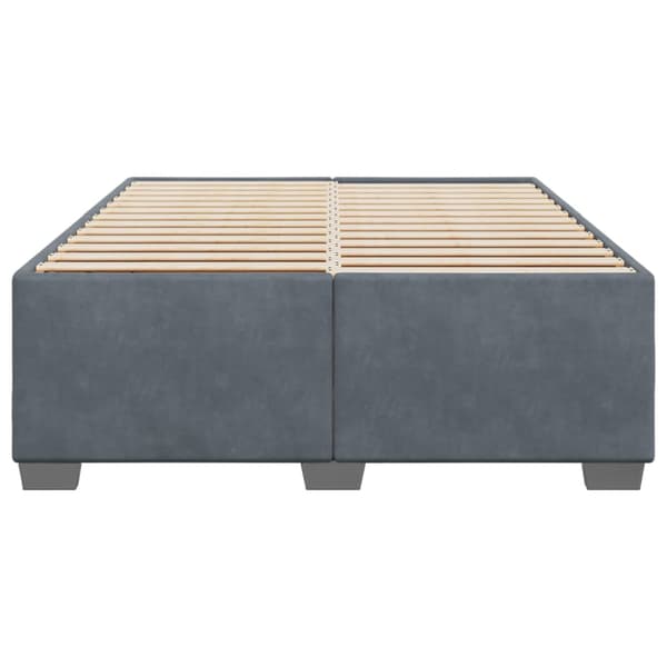 Sängram utan madrass mörkgrå 140x190 cm sammet