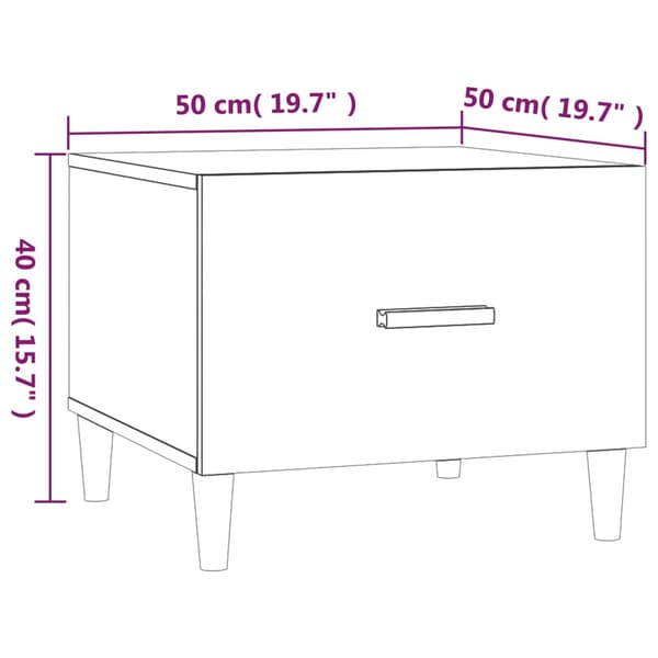 Soffbord 2 st vit 50x50x40 cm konstruerat trä