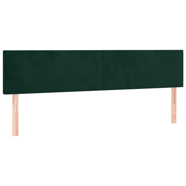 Ramsäng med madrass & LED mörkgrön 120x190 cm sammet