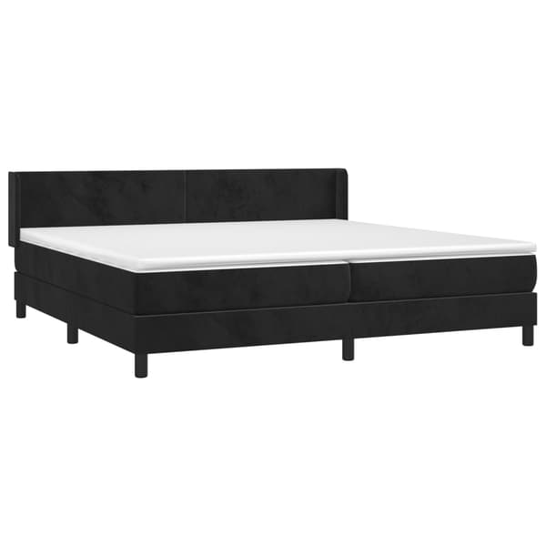 Ramsäng med madrass svart 200x200 cm sammet