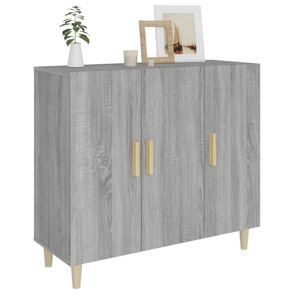 Skänk grå sonoma 90x34x80 cm konstruerat trä