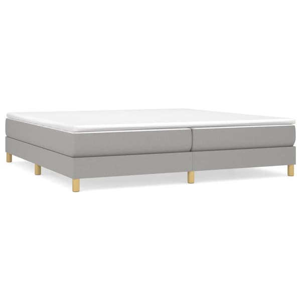 Boxspring-sängram ljusgrå 200x200 cm tyg