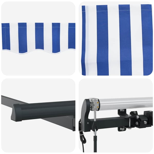 Utfällbar markis Blå 350 x 200 cm tyg
