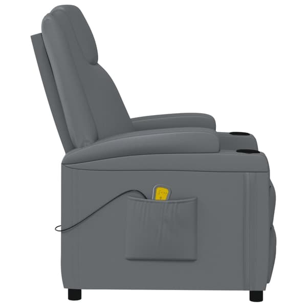 Massagefåtölj antracit konstläder