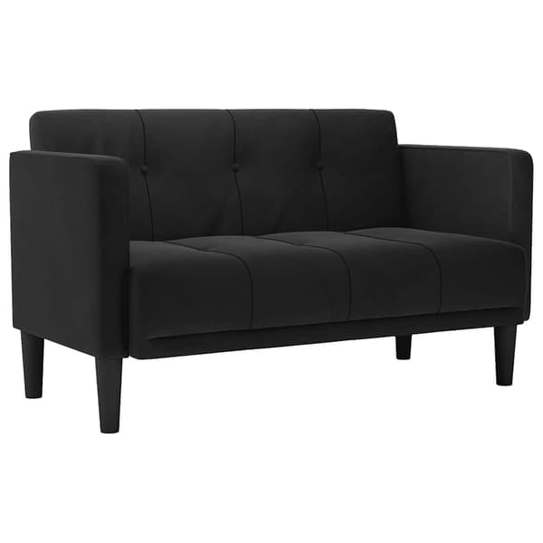 Loveseat soffa svart 111 cm sammet