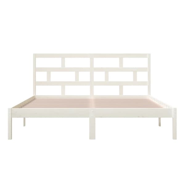 Sängram vit massiv furu 160x200 cm