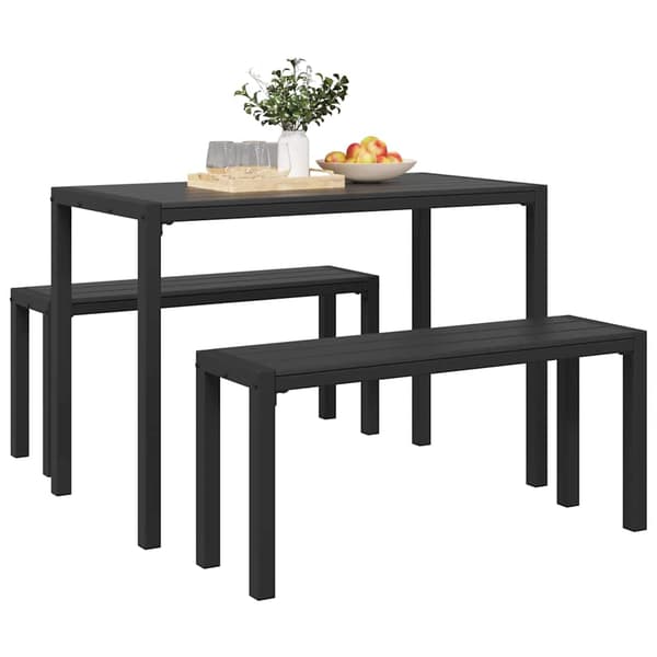 Trädgårdsmöbelset 3 pcs Antracit Stål