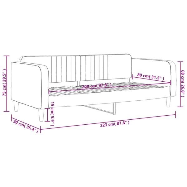 Dagbädd svart 80x200 cm sammet