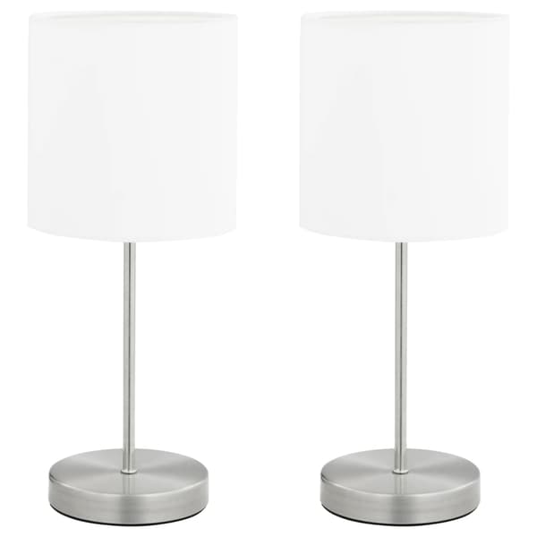 Bordslampor 2 st touch-knapp vit E14