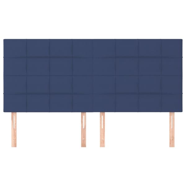 Sänggavel blå 200x5x118/128 cm tyg