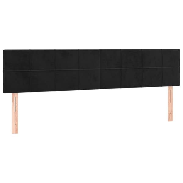 Ramsäng med madrass svart 200x200 cm sammet