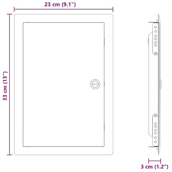 Åtkomstpanel Vit 33 x 23 x 3 cm Stål