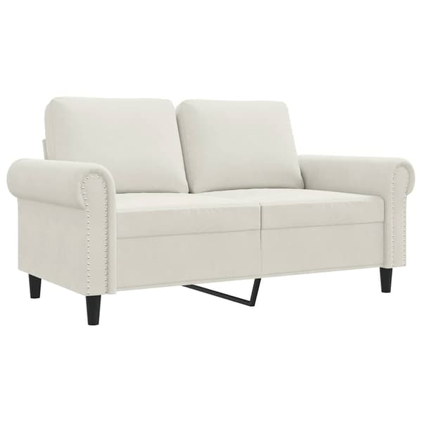 2-sitssoffa gräddvit 120 cm sammet