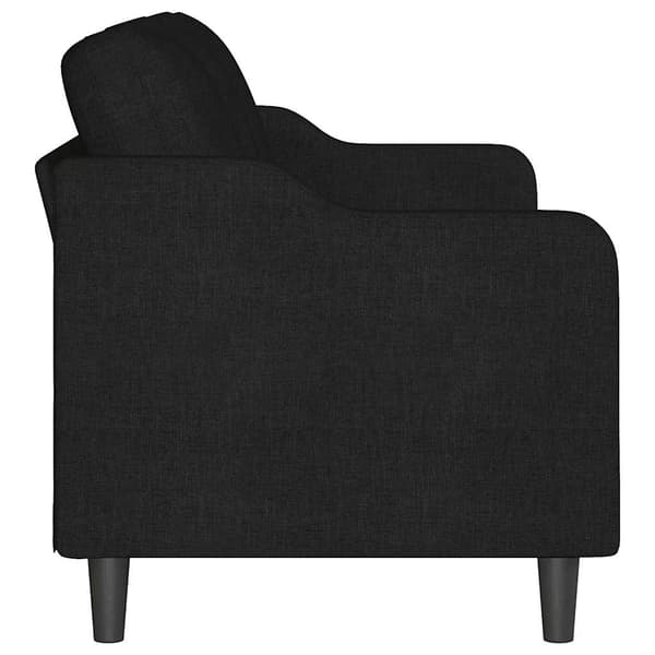 3-sitssoffa svart 180 cm tyg