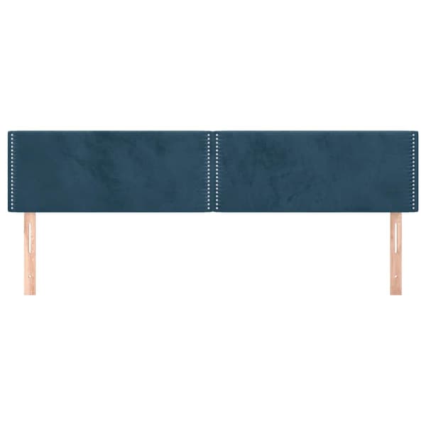 Sänggavlar mörkblå 200x5x78/88 cm sammet