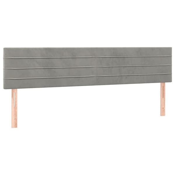 Ramsäng med madrass ljusgrå 200x200 cm sammet