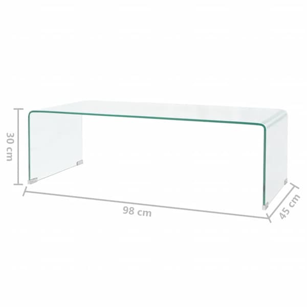 Soffbord i härdat glas 98x45x30 cm