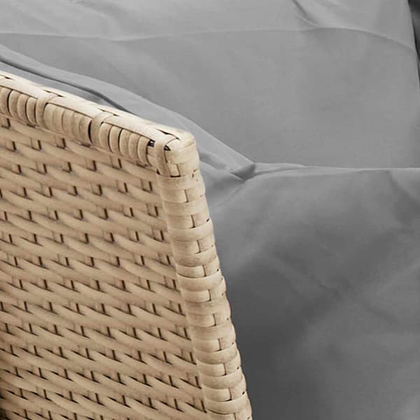 Trädgårdssoffa med dynor beige konstrotting