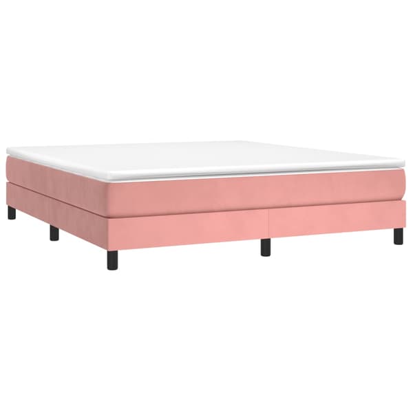 Boxspring-sängram rosa 180x200 cm sammet