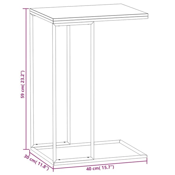 Sidobord vit 40x30x59 cm konstruerat trä