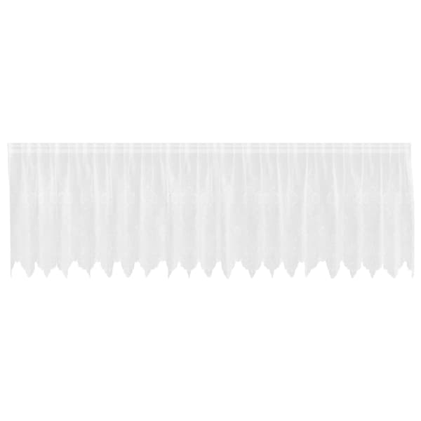 Spetsgardin med gardiner Blommor Vit 80 x 500 cm Polyester
