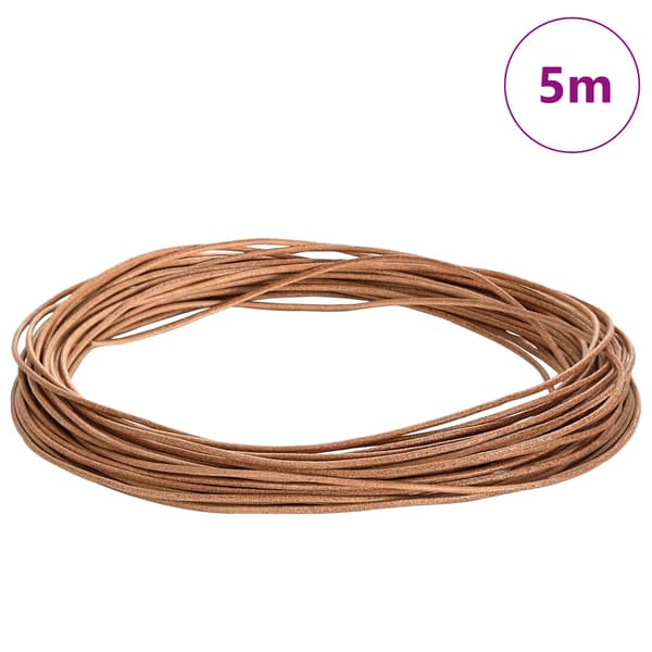 Läder Snöre Brun Ø2 mm x 5 m Skinn