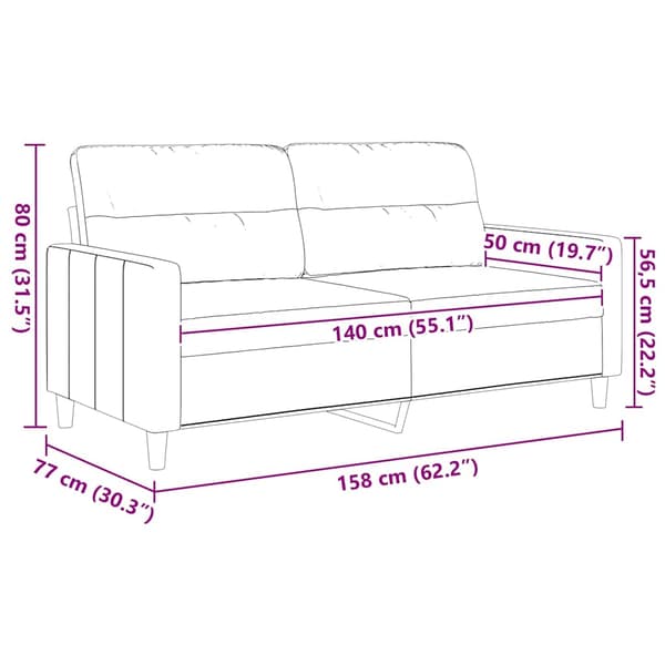 2-sitssoffa ljusggul 140 cm tyg