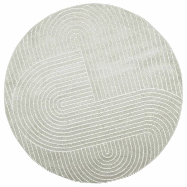 Områdesmattor Rund PALMERAS Grön Ø 120 CM Polyester