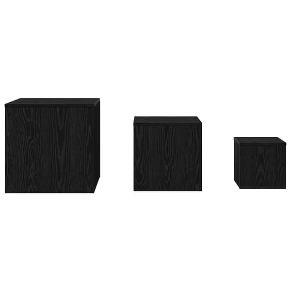 Nestingbord 3 pcs Svart Ek Konstruerat trä
