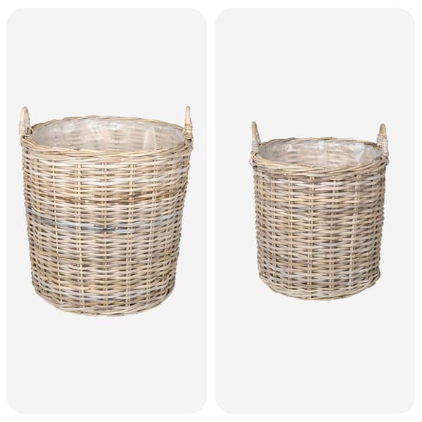 Planteringskorg med lagring 2 pcs Grå Lacak rotting