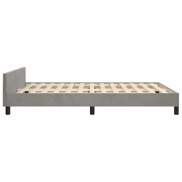 Sängram utan madrass ljusgrå 140x200 cm sammet