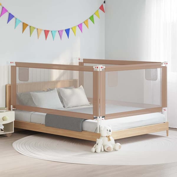 Sängskena för barn taupe 200x25 cm tyg