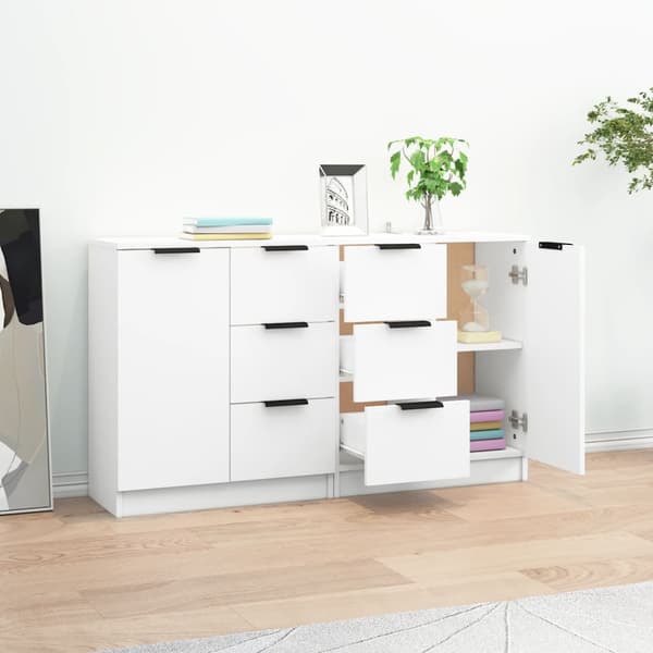 Skänkar 2 st vit 60x30x70 cm konstruerat trä