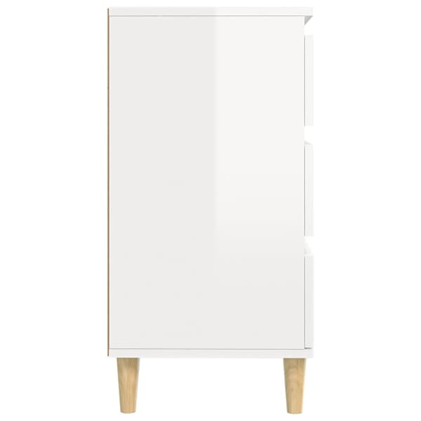 Byrå vit högglans 60x35x70 cm konstruerat trä