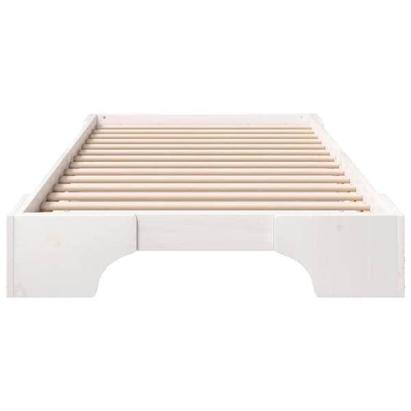 Sängram Vit 100 x 220 cm Massiv furu