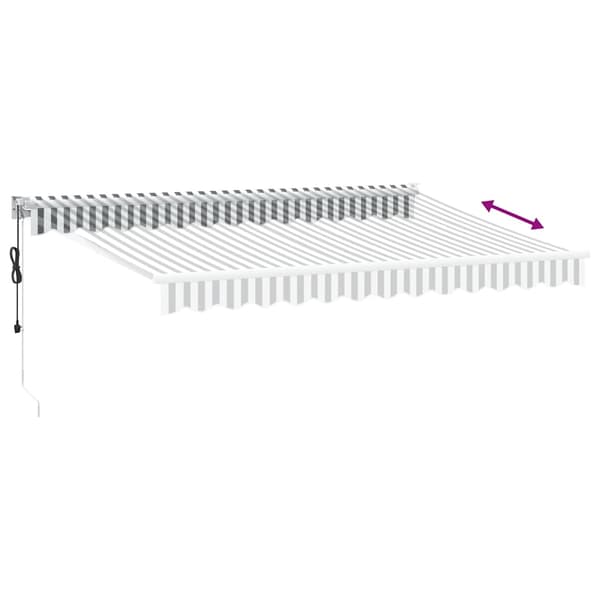 Markis infällbar antracit och vit 3,5x2,5 m tyg&aluminium