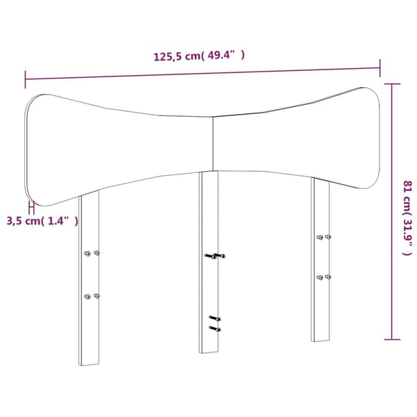 Huvudgavel 120 cm massiv furu