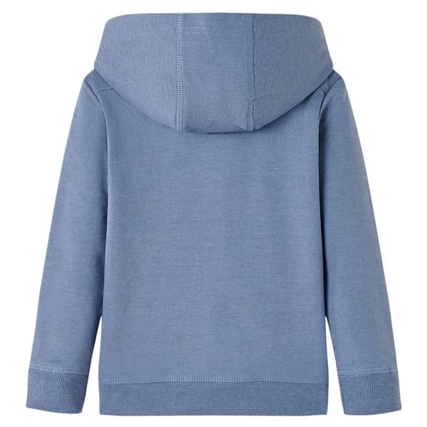 Barnhoodie blå melange 116