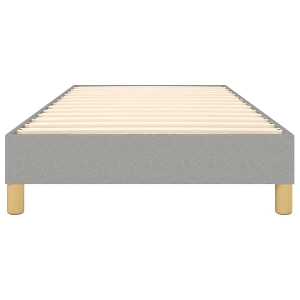 Boxspring-sängram ljusgrå 90x200 cm tyg