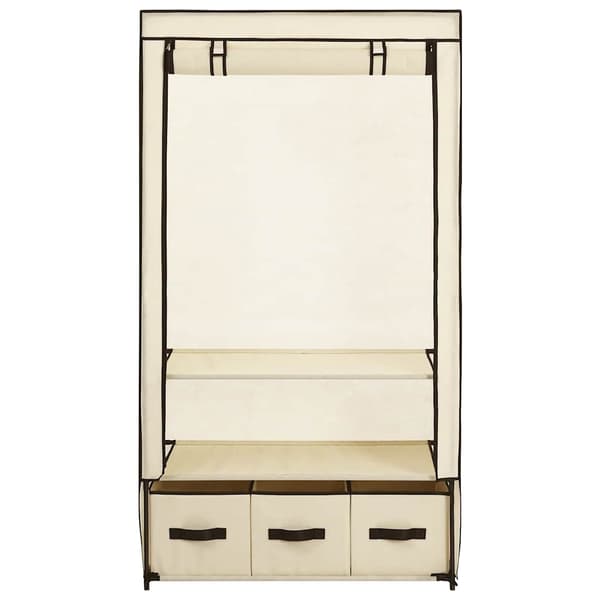 Garderob gräddvit 87x49x159 cm tyg