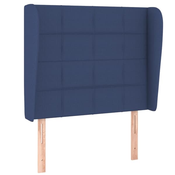 Ramsäng med madrass blå 90x200 cm tyg