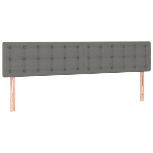 Ramsäng med madrass mörkgrå 200x200 cm tyg
