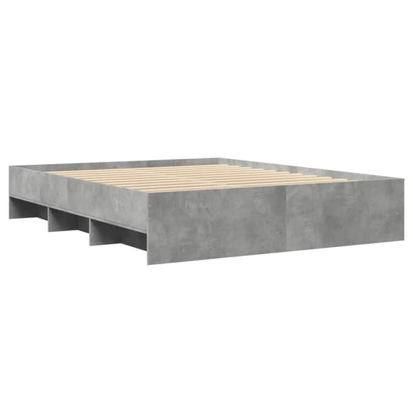 Sängram betonggrå 150x200 cm konstruerad trä