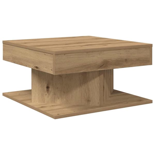 Soffbord artisan ek 55x55x30 cm konstruerat trä