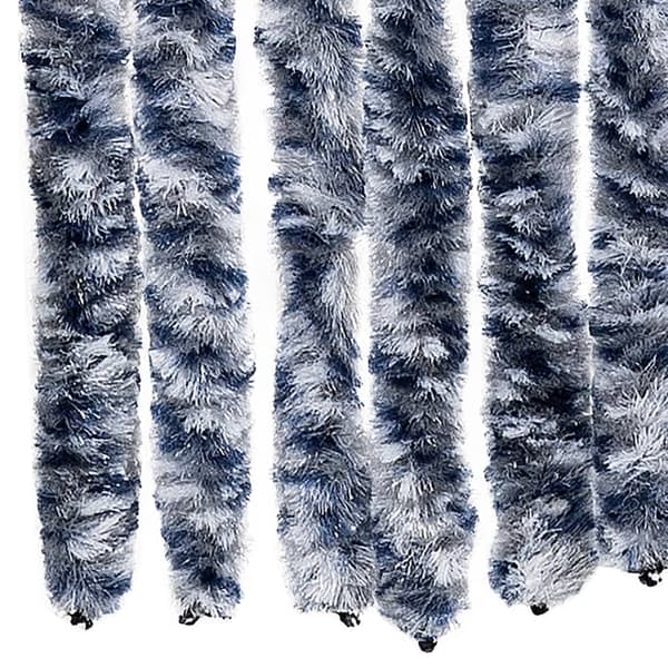 Insektsdraperi blå, vit och silver 90x220 cm chenille