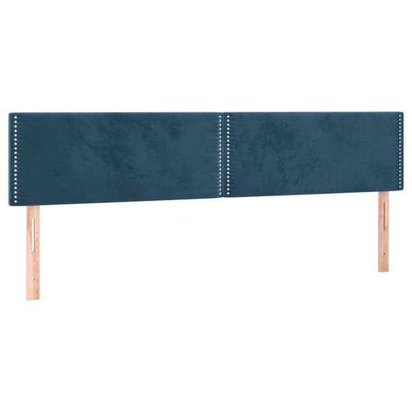 Ramsäng med madrass & LED mörkblå 120x190 cm sammet