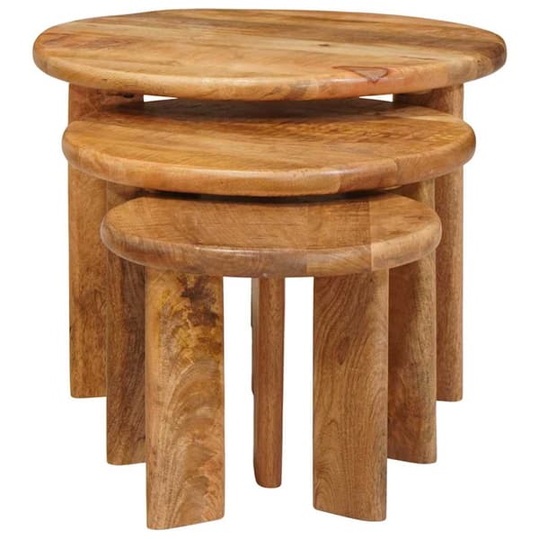 Nesting Kaffe Bord 3 pcs Brun Massivt mangoträ