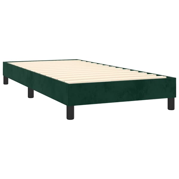 Ramsäng med madrass mörkgrön 90x200 cm sammet