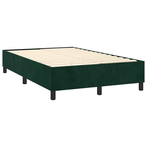 Boxspring-sängram mörkgrön 120x200 cm sammet